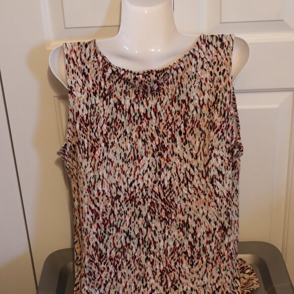 Liz Claiborne Studio Colorful Abstract Print Tank/Sleeveless Blouse Size Large - Picture 12 of 14